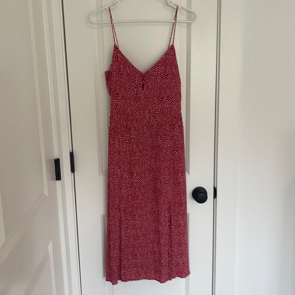 ROW A Nordstrom red and white polka dot midi dress, size medium, worn once